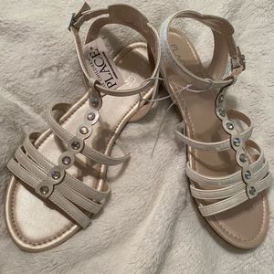 White with Diamanté sandals